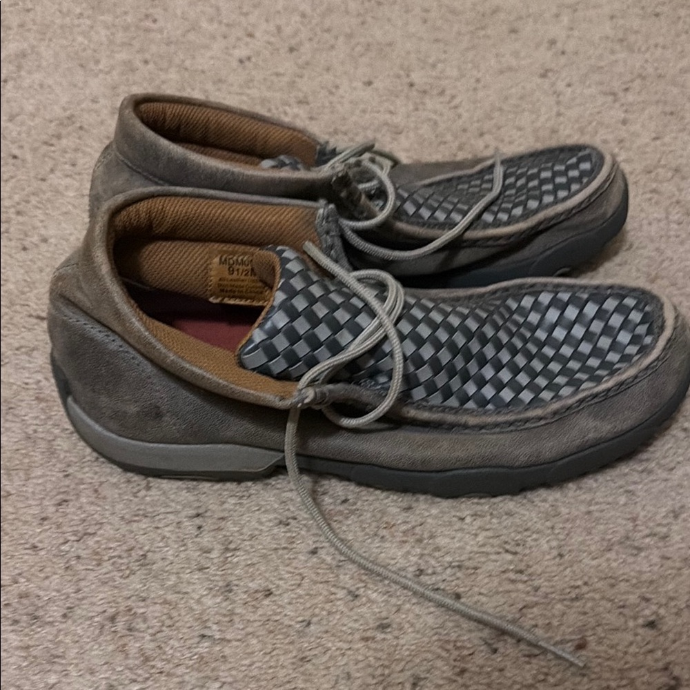 Twisted X Gray Checkered Loafers - Picture 3 of 5